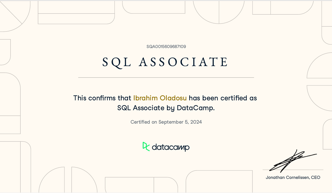 SQL Associate Certification